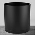 FaithLand 8-Inch Modern Cylinder Planter, Thick-Walled Plastic Plant Pot with Drainage Holes and Detachable Saucer, Matte Black, Ideal for Indoor & Outdoor Plants Flowers