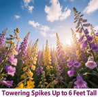 250,000+ Foxglove Seeds Bulk Pack - Tall Spire Blooms, Mixed Colors for Garden Borders, Easy Planting for Home Gardening - Ideal for Backyard Flower Beds, Landscaping, and Pollinator-Friendly Gardens
