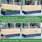 Plant Covers Freeze Protection 2 Pack with Elastic Drawstring, 3.54 oz/yd² Winter Cold Weather Frost Blanket Planter Box Cover for Raised Bed Outdoor Flowers Potted, 59 x 19.6 x 21.6 INCH