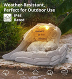 Pet Cat Solar Garden Memorial Statue – Outdoor Resin Angel Kitty with Solar Light, Guardian Angel Kitten Memorial Gift for Patio, Lawn, Yard, or Garden Christmas Decor