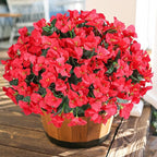 Bougainvillea Artificial Flowers for Outdoors Faux Plants Spring Summer Decor, 4 Bundles Red UV Resistant Fake Outdoor Flowers Silk Flowers for Outside Realistic for Planters Patio Porch Garden Home