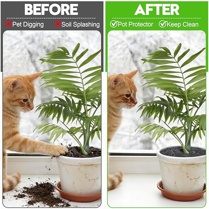 3 Pack Plant Pot Grids - 20.5 Inch Cuttable Soil Cover Protector from Cats, Animals Digging Stopper, Indoor Plant Pot Soil Guard for Outdoor Garden Balcony