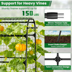 7.2FT Garden Arch Trellis for Climbing Plants, Heavy Duty 66" Wide Walk-Through Metal Arch with Netting, Wind-Resistant Vertical Garden Support for Cucumbers, Roses, Beans, Squash (33" Arch)