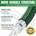 Garden Hose 25 ft NON-EXPANDABLE Water Hose, Flexible & Lightweight Kink Resistant Hybrid Hose, Leak-Proof Heavy Duty, Super Durable Fabric with 3/4" Solid Brass Connectors