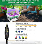 MYMULIKE Seed Starter Tray with Grow Light,5 Pack 60 Cells Seedling Tray Kit Reusable & Dishwasher Safe for Starting Vegetable, Flower & Herb Seeds Indoor Grow Kit for Deep-Rooted Seedlings