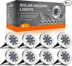 INCX 4.6 inch Solar Lights for Outside,8 Pack Solar Light Outdoor Waterproof, Garden Lights Landscape Lighting for Patio Pathway Lawn Driveway Walkway White