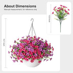 HyeFlora Artificial Fake Hanging Flowers Plants Basket for Outdoor Outside Decoration, Faux Silk UV Resistant Realistic Colorful Daisy in Planter for Porch Patio Garden Yard Home