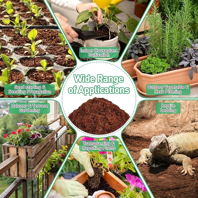 Riare 50 Pcs 50mm Organic Coco Coir Seed Starter Soil, Compressed Coconut Coir Potting Soil Mix for Seed Starting, Coconut Fiber Pellet for Planting Indoor & Outdoor Plants, Vegetables, Garden
