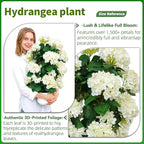 Faux Hydrangea Tree 30" Tall (2 Pack), Artificial Hydrangea Plant in Pot with White Flowers, Realistic Hydrangea Tree for Indoor Outdoor Porch, Patio, Home Decor