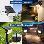 LANSOW Solar Spot Lights Outdoor Waterproof IP67, (8 Pack/90 LED/4 Modes) Solar Landscape Spotlights, 2-in-1 Solar Powered Flood Lights for Yard Garden Pathway Outside Tree, Auto ON/Off(Warm White)