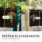 KING BIRD Large Raised Garden Bed with Legs Galvanized Elevated Planter Box 48×24×32 in for Backyard, Patio, Balcony, 400lb Capacity, Green
