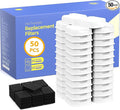 GIOTOHUN Pet Water Fountain Filter: 50 Cat Water Fountains Filter - 25 Carbon Filters & 25 Foam Filters - Suitable for GIOTOHUN Stainless Steel Cat Fountain S11