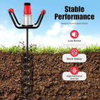1500W Electric Post Hole Digger with 4-inch Auger Bit & 11.81inch Extension Rod, 1.6HP Pure Copper Motor Earth Auger Fence Post Digger for Post Holes Earth Digger Planting, 190-200 RPM