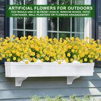 TURNMEON 20 Bundles Artificial Flowers for Outdoors, Spring Grass Camellia Fake Flowers Plastic Plants,UV Resistant No Fade Faux Greenery for Gardens Porch Yards Summer Cemetery Decor 500 Head(Yellow)