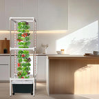 SJZX Hydroponics Growing System, Hydroponic Tower with Full-Spectrum Grow Lights, 5/14Tiers Indoor Outdoor Garden Planter, Vertical Home Gardening Germination Kits for Vegetables, Fruits, Herb (14L5H)