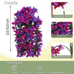 Artificial Flowers for Outdoors Fake Purple Fuchsia Bougainvillea Hanging Flower Decoration, 2Pcs Realistic Faux Silk Plants Long Trailing Vines, Spring Decor for Porch Patio Balcony Planter Yard