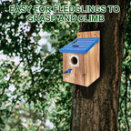 4-Piece Outdoor Bird House Set, Bird Houses for Outside with Metal Guards, Safety Locks, Flight Slots, & Ventilation, Bluebird Houses with 1-1/2" Entrance for Bluebirds, Wrens, Finches-Blue