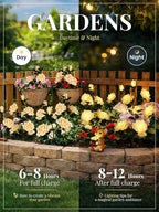 GIGALUMI Solar Lights Outdoor for Garden Decor, 3 Pack Solar Flower Lights Waterproof, 2 Lighting Modes 9 Roses for Pathway,Yard, Patio Decoration, Gardening Gifts for Women (Yellow)
