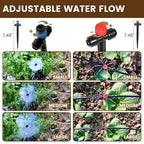 55FT Quick-Connect Drip Irrigation Kit, Garden Watering System DIY Automatic Irrigation Equipment Set for Lawn Raised Bed Greenhouse Plant Watering with 1/4'' Tubing, Drip Emitters, Connectors
