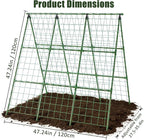 Miory Cucumber Trellis, 48"×48" Garden Trellis for Raised Bed, A-Frame Vegetable Trellis for Climbing Plants Outdoor, Support for Tomatoes, Zucchini, Vines, Flowers