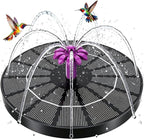 Solar Fountain for Bird Bath, 4W Solar Powered Water Fountain Pump, Outdoor Water Fountain with 6 Nozzles for Hummingbirds, Garden, Pool, Pond