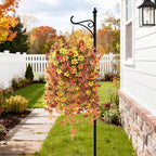 Artificial Fake Hanging Flowers Plants for Outdoor Fall Decoration,2PCS Faux Silk Daisy with Eucalyptus Leaves,UV Resistant Look Real for Outside Home Indoor Planter Porch Patio Yard Autumn Decor