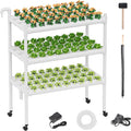 SPECILITE Hydroponics Growing System with Wheels, 3-Tier 108 Plant Sites Food-Grade PVC-U Pipes Gardening Kit for Leafy Vegetables, Lettuce, Herbs, with Water Pump, Indoor, Outdoor