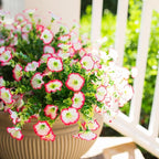 HyeFlora Artificial Faux Outdoor Flowers Plants for Spring Summer Decoration, 12 Bundles Silk Outside Morning Glory UV Resistant Realistic Fake Flowers for Planter Front Door Patio Yard Window Porch