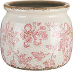 Vintage Planter Large Ceramic Plants Pot Pink Floral Scroll Ice Crack Cottage Scroll Vase Flower Vase Pot Indoor Plants Home Kitchen Decor Farmhouse Antique Decorative Gifts
