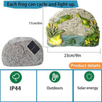 Frog Garden Statue Solar Rock Lights Decor, A Jumping Frog for Patio Pathway Art Housewarming for Yard Decoration Lawn Ornament Gardening Gifts for Women Mom Grandma (Frog)