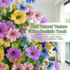 Alupssuc 2Pcs 20" Artificial Topiary Ball Flowers for Outdoors, Spring Decoration with Spike, UV Resistant Faux Summer Plants, Fake Bushes Indoor Decor, Mix 4 Colors for Garden, Porch, Home & Patio