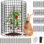 15 Packs Plant Protectors from Animals, 45Pcs 12"x 16" Large Metal Wire Mesh Garden Plant Cages for Outdoor Gardening, Chicken Wire Cloche Plant Cages for Rabbits with Zip Ties & Stakes(Black)