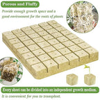 Halatool 2 Inch Rockwool Garden Rockwool Cubes for Hydroponics Rock Wool Planting Cubes for Soilless Cultivation Cuttings Clone Plants Germination Seedlings Start (2 Sheets, 96 Plugs in Total)