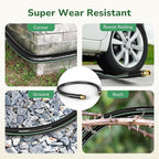 GreatBuddy Garden Hose 3ft, 5/8" Water Hose Heavy Duty, Flexible, Lightweight Hybrid Hose, Burst 600 PSI with Solid Brass Male to Female Fittings Leakproof Hose for Backyard, Garden