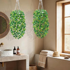 DREAMLOOM Fake Hanging Plants with Pot, Artificial Pothos Hanging Plants with Macrame Hanger for Indoor Decor, Fake Hanging Vines Faux Greenery for Home Kitchen Office