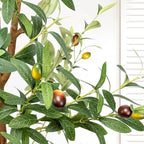 4FT Artificial Olive Tree - Indoor Tall Faux Olive Trees with Planter&Basket, Large Fake Olive Silk Tree Realistic Olive Plants with Branches and Fruits for Home Decor Office Living Room