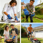 WZQH Leather Work Gloves for Men or Women. X-Large Glove for Gardening, Tig/Mig Welding, Construction, Chainsaw, Farm, Ranch, etc. Cowhide, Cotton Lined, Utility, Firm Grip, Durable. Blue-Grey XL
