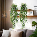 2 Pcs Faux Eucalyptus Vine Ivy Vine Artificial Hanging Plant Faux Plant Fake Potted Greenery for Wall Living Room Home Shelf Office Bathroom Outdoor Indoor Decor (Type 2)