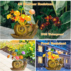Solar Garden Statues Outdoor, Snail Garden Decor Solar Lights with Mushrooms, Birthday Gifts for Women Mom Grandma, Fairy Accessories for Patio Yard Lawn Backyard Balcony Housewarming Ornament