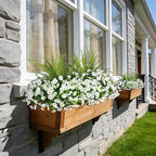 Hrobek Artificial Flowers for Outdoors Faux Plants Outside Indoor,UV Resistant Silk Fake Morning Glory Tall Ferns for Home Patio Garden Back Yard Front Porch Decor Spring Summer(13 Bunches,White)