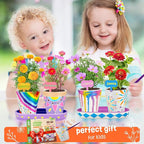 4 Set Paint & Plant Flower Gardening Kit - Gifts for Girls Ages 8-12, Arts and Crafts for Kids Ages 8-12, Kids Gardening Set, Toys Birthday Easter Gifts for Kids Girls Boys Ages 6 7 8 9 10 11 12