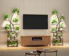 JUSTOGO Plant Stand Indoor with Grow Lights, 8 Tiered Tall Plant Shelf for Indoor Plants Multiple, 65" Large Corner Plant Stands, Metal Flower Holder Display Plant Rack for Living Room, Home, Patio