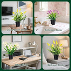 3 Pack Fake Small Plant Artificial Potted Flowers for Home Decor Fake Flower Plant Greenery Mini Faux Plant for Indoor Bedroom Living Room Office Shelf Bathroom Farmhouse Decor (Type 9)