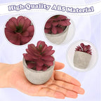 Coitak Artificial Succulent Plants Potted, Assorted Decorative Faux Succulent Potted Fake Cactus Cacti Plants with Pots, Set of 5 (Purple)