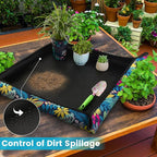 HNXTYAOB 3 PCS 29.5"x 29.5" Waterproof Repotting Mat for Plant Transplanting and Mess Control