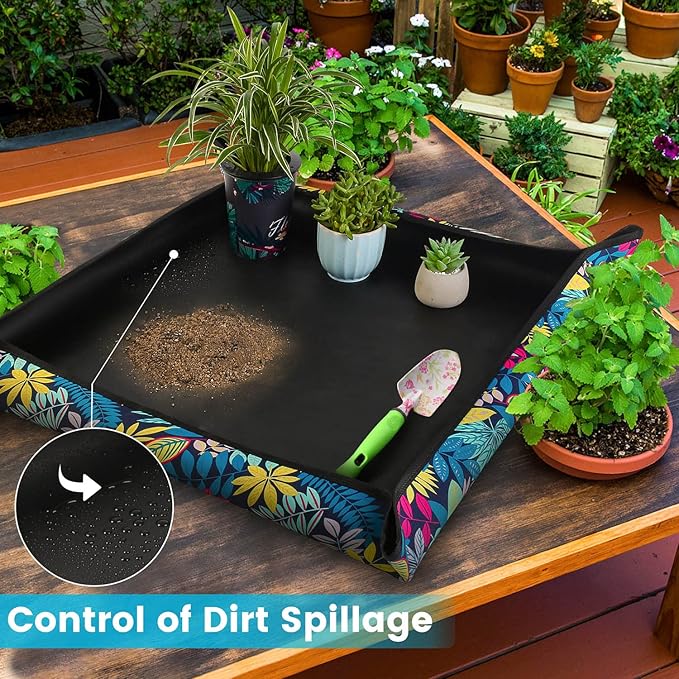 HNXTYAOB 3 PCS 29.5"x 29.5" Waterproof Repotting Mat for Plant Transplanting and Mess Control