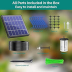 Biling Solar Powered Automatic Drip Irrigation System, 6 Modes Smart Watering Kit with 2200mAh Battery & Low Water Alarm, for 15 Potted Plants in Garden, Greenhouse, Patio