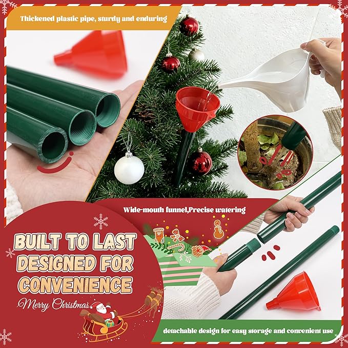 Christmas Tree Watering Funnel Longer Tree Funnel Watering Spout Tree Watering Device Christmas Tree Long Funnel Watering System Xmas Plant Watering Tool for Large Indoor Outdoor Plants (1)