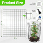 16 Pack Plant Protectors from Animals, 13.8"x 12" Wire Plant Protector, Wire Cages for Plants with Stakes and Cable Ties, Metal Plant Cages for Plants, Vegetables, Flowers