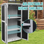 5FT Outdoor Storage Shed with 3-Level Adjustable Shelves – Durable, Weather-Resistant & Secure Storage Solution for Patio, Garden & Garage (White)